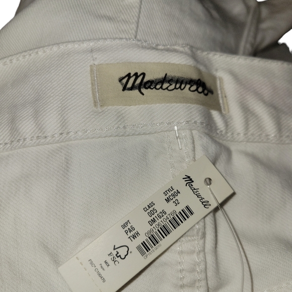 Madewell, NWT, Relaxed Denim White Shorts, Mid Rise, Women's sz 32, L- about 15 - Picture 4 of 4
